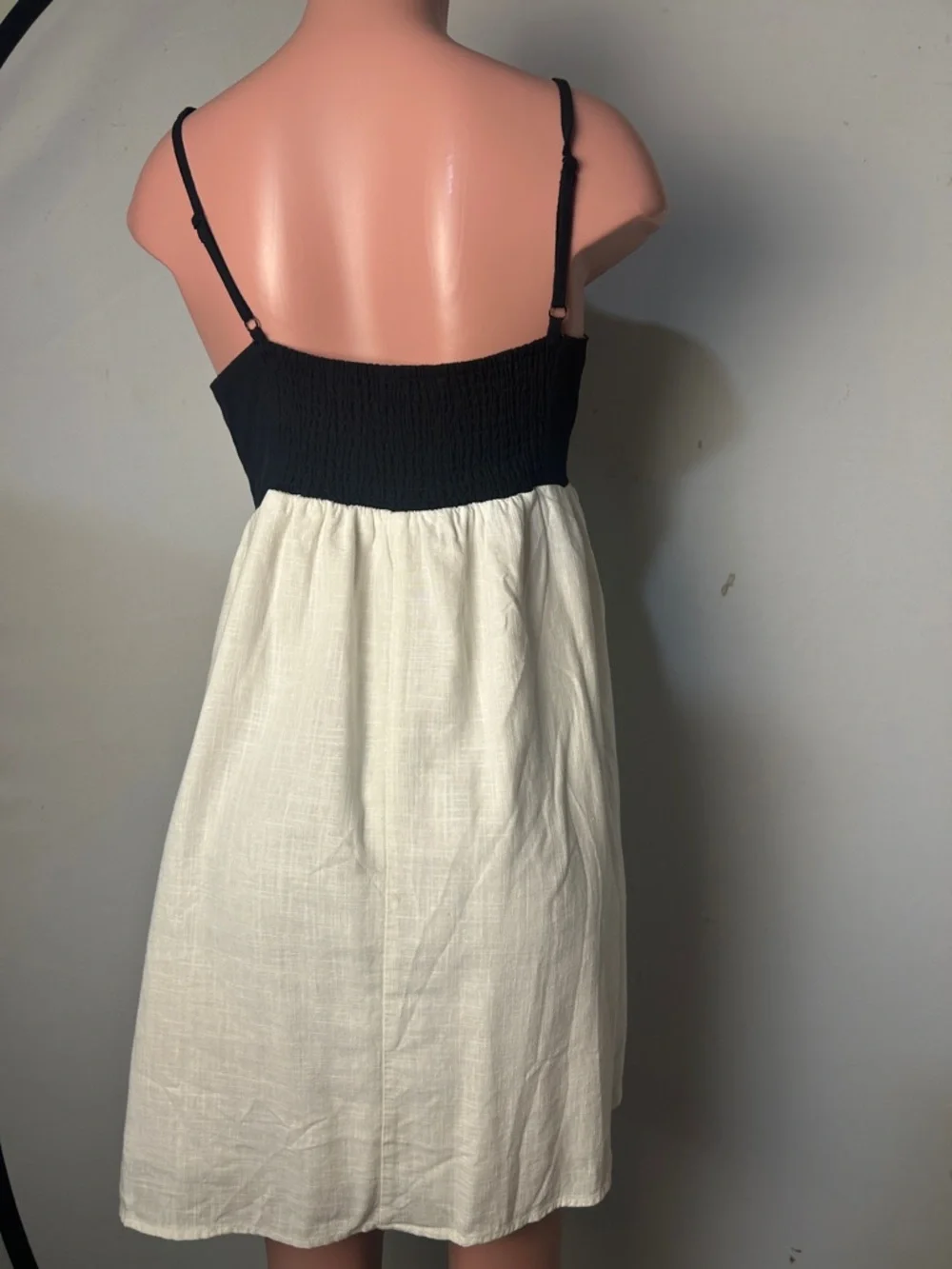 1.State Women's Empire-Waist Mini Dress, White/Black, Size-L - Picture 5 of 7